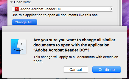 change default for opening pdf mac